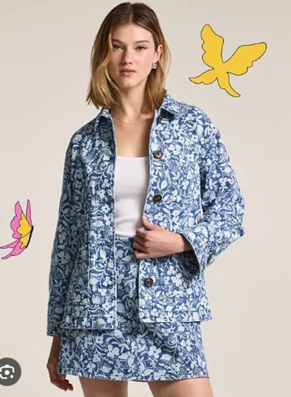 Old Navy x Anna Sui Floral Denim Jacket NWT 2X